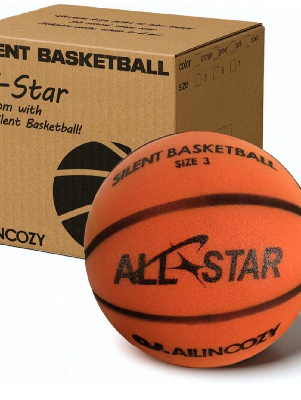 BNWT All-Star Orange Silent Basketball - Size 3